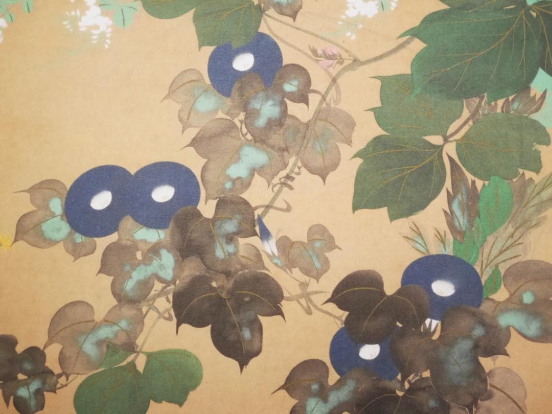 【工芸】状態良品　酒井抱一筆【七草図　秋草】◆高品質復刻画 日本画　花鳥　掛軸