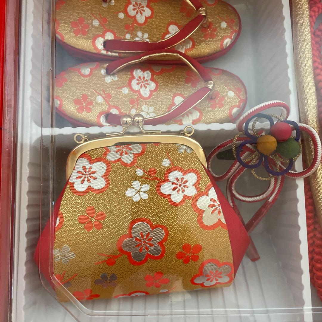 七五三用 金色の衣装と付属品セット