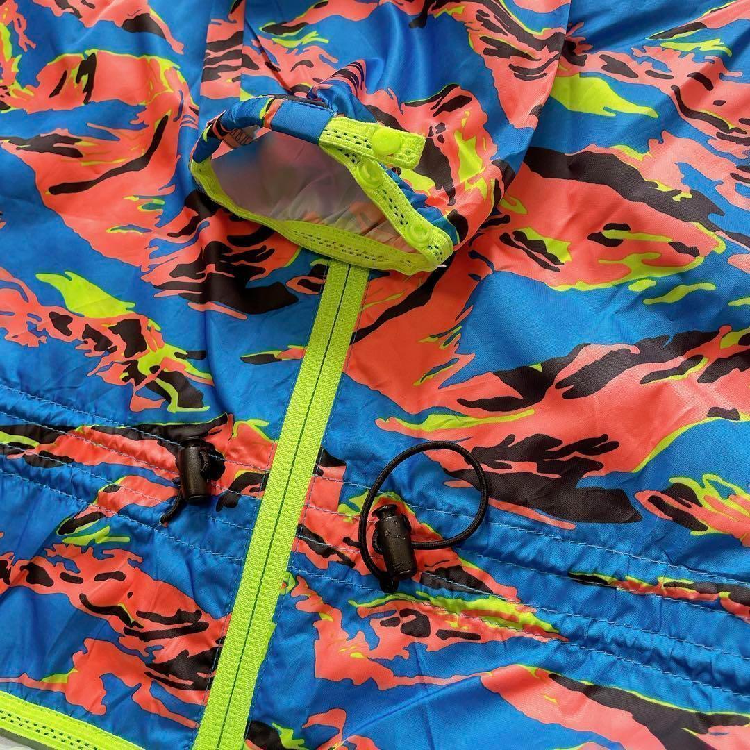 NIKE 青xオレンジ 迷彩柄 ウィンドブレーカー ポリエステル100% S