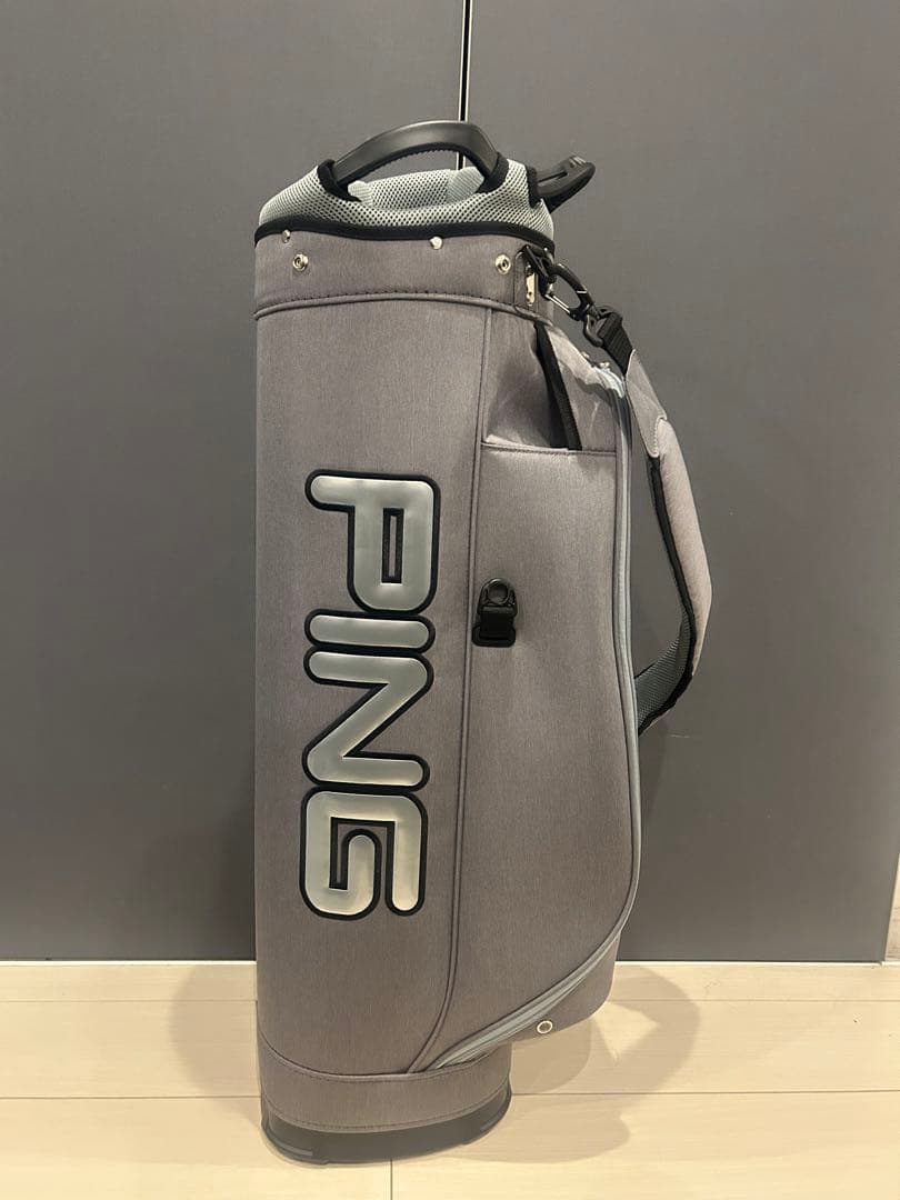 PING グレー キャディバッグ フード付き　CB-P2302 ワンポケット