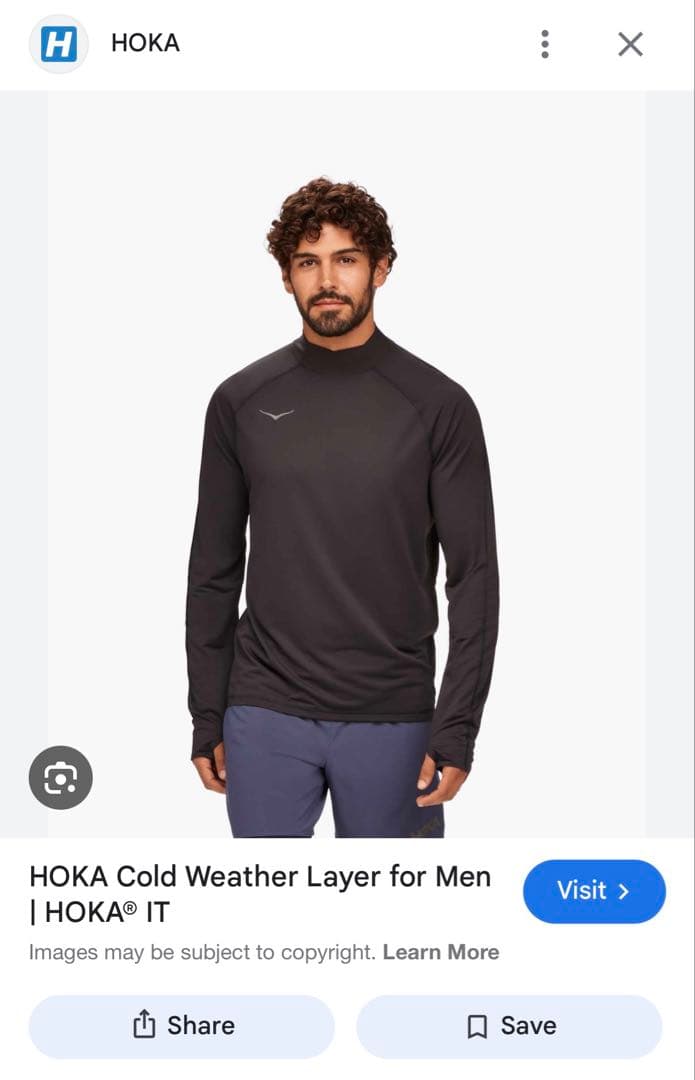 ウォーキング・ランニングウェア HOKA COLD WEATHER LAYER XS