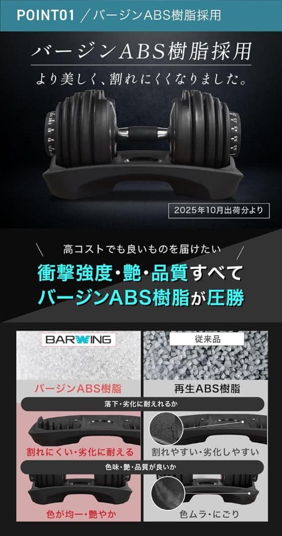 BARWING NEW モデル 可変式ダンベル 24kg 2個セット