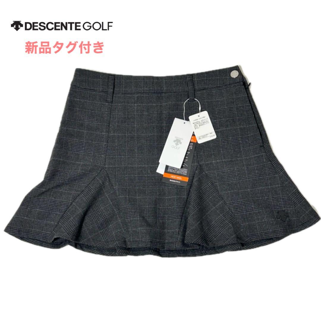 新品 デサントゴルフ ミックスストレッチ グレンチェック フレアスカート S