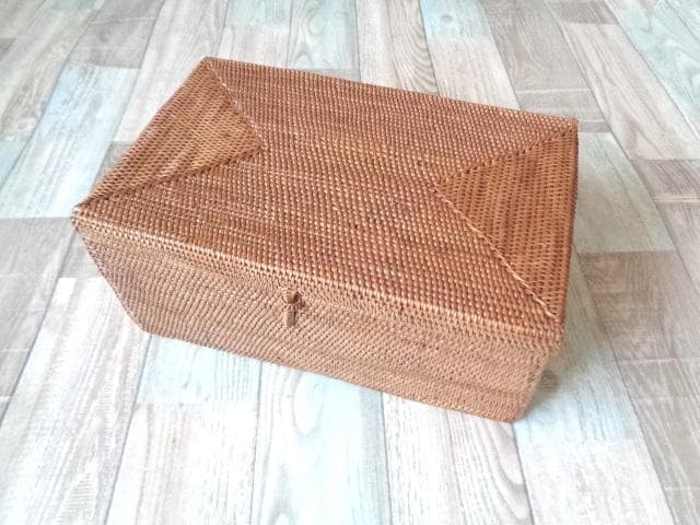 アウトレット品●2種類セット●長方形ボックス＆四角ケース●アタ●バリ島●1311