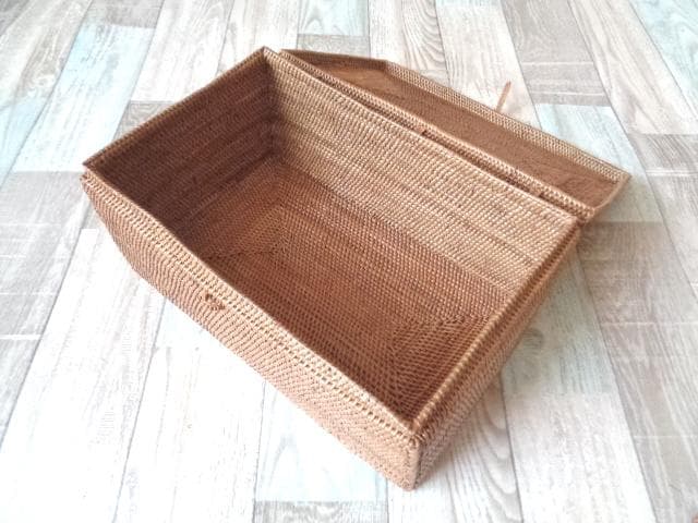 アウトレット品●2種類セット●長方形ボックス＆四角ケース●アタ●バリ島●1311