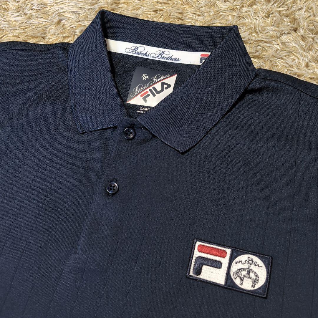 FILA Brooks Brothers ネイビー ポロシャツ ゴルフウェア L