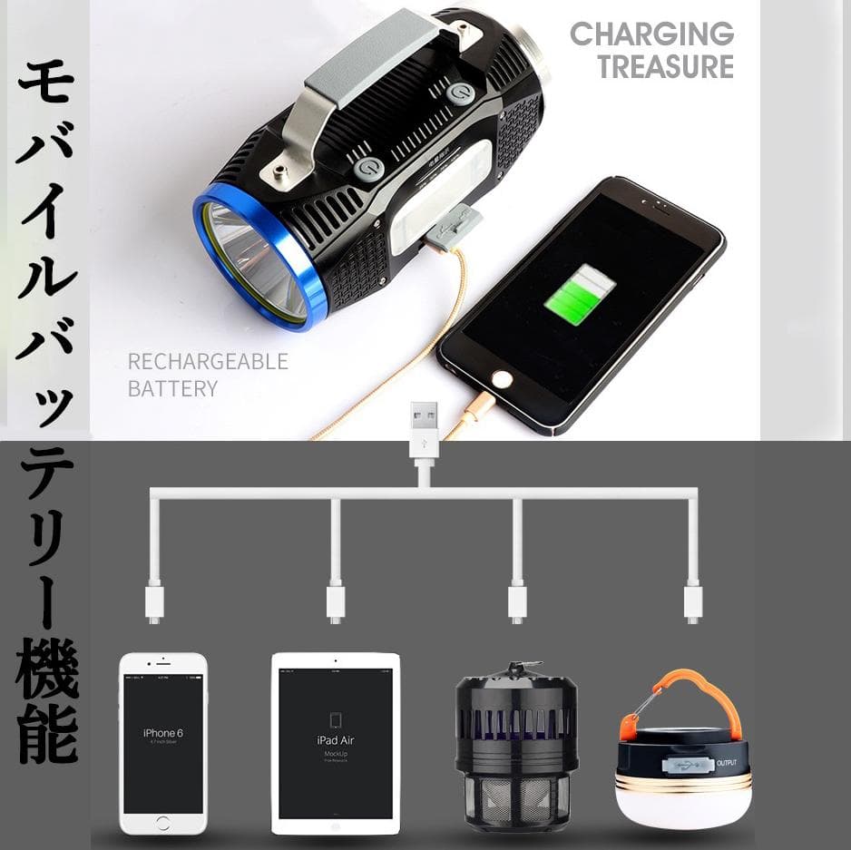 新品　w394　LED ランタン 懐中電灯 サーチライト　LEDライト　強力