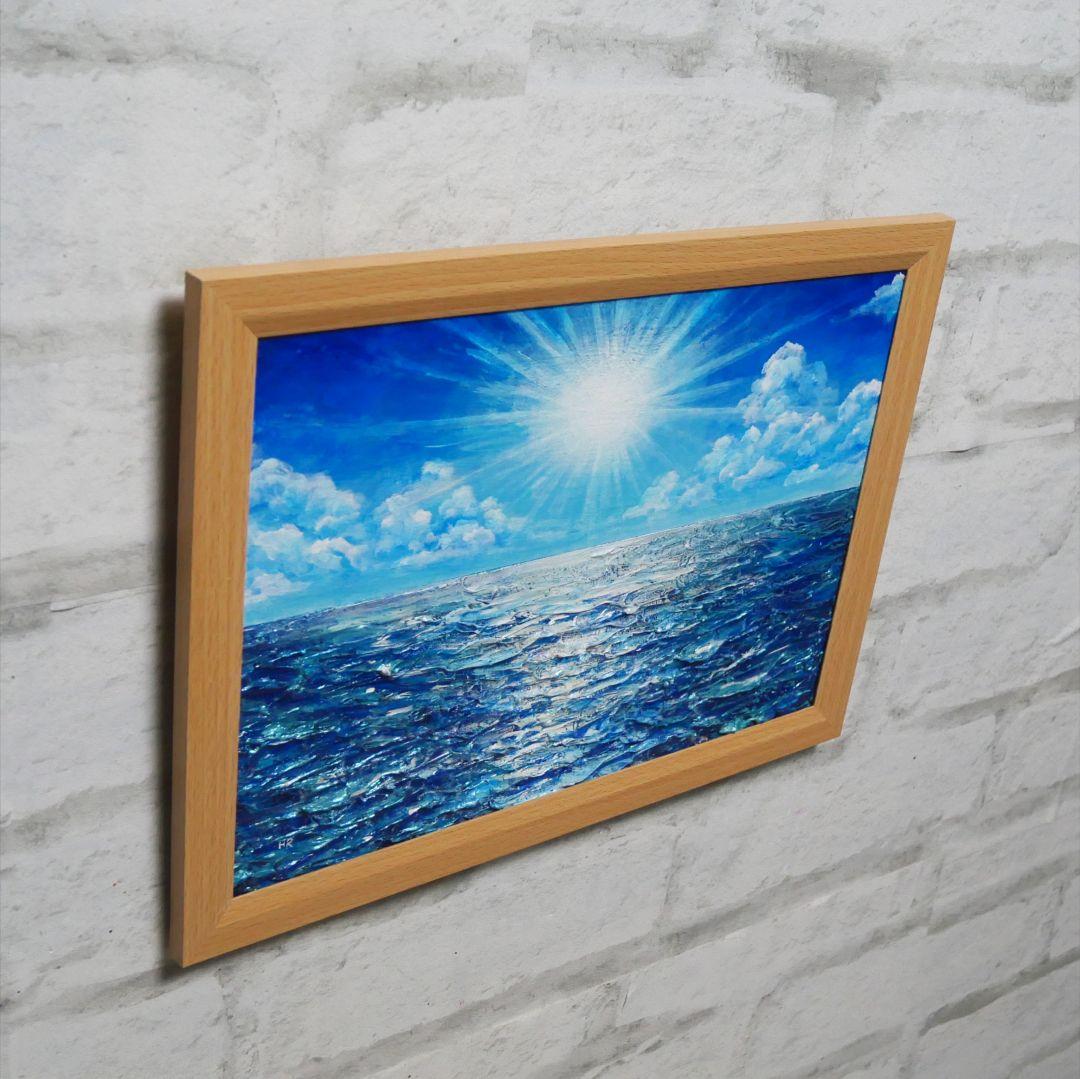 油絵 油彩 油彩画 絵 絵画 【輝きの海】