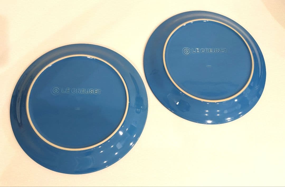 LE CREUSET ル・クルーゼ ラウンドプレート マルセイユ ブルー 2枚
