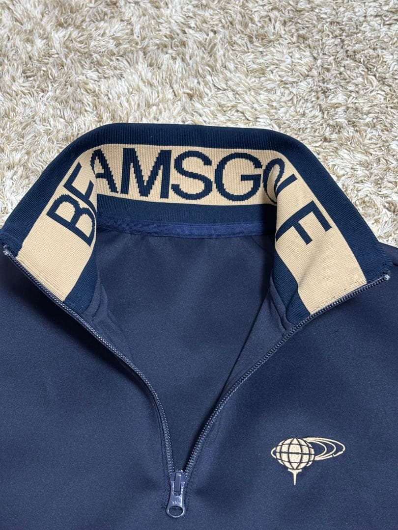 BEAMS GOLF ハーフジップ ジャージ S ネイビー