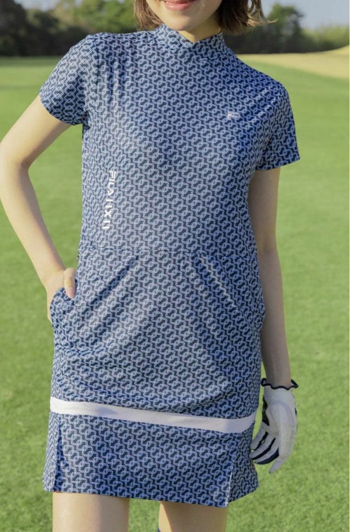 FILAGOLF レディース　半袖　ワンピース　青　L