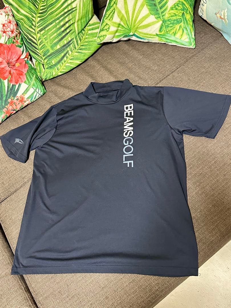 BEAMS GOLF☆モックネック☆黒☆ゴルフシャツ☆L