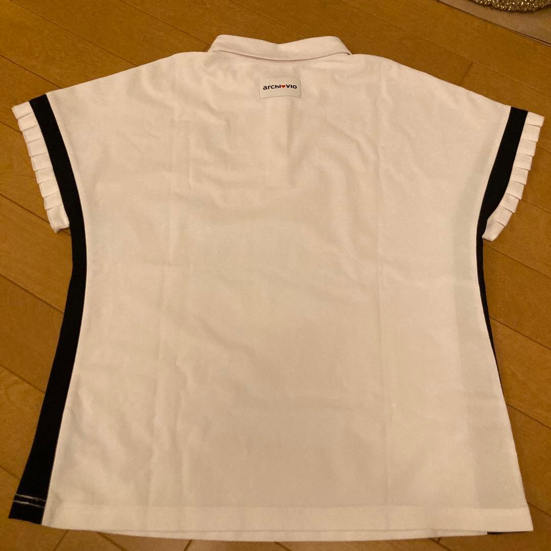 archivio＊新品タグ付　レディースゴルフウェア　フリル付き　ポロシャツ
