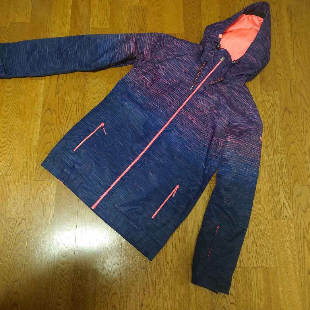 【美品】ROXY　スノボウェア　上下セット　Ｍ　グラデーション　ネイビー　ピンク