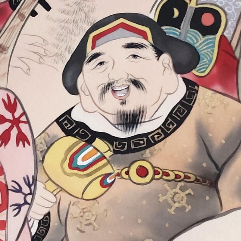 掛軸☆森 西鶴☆「七福神」良好!
