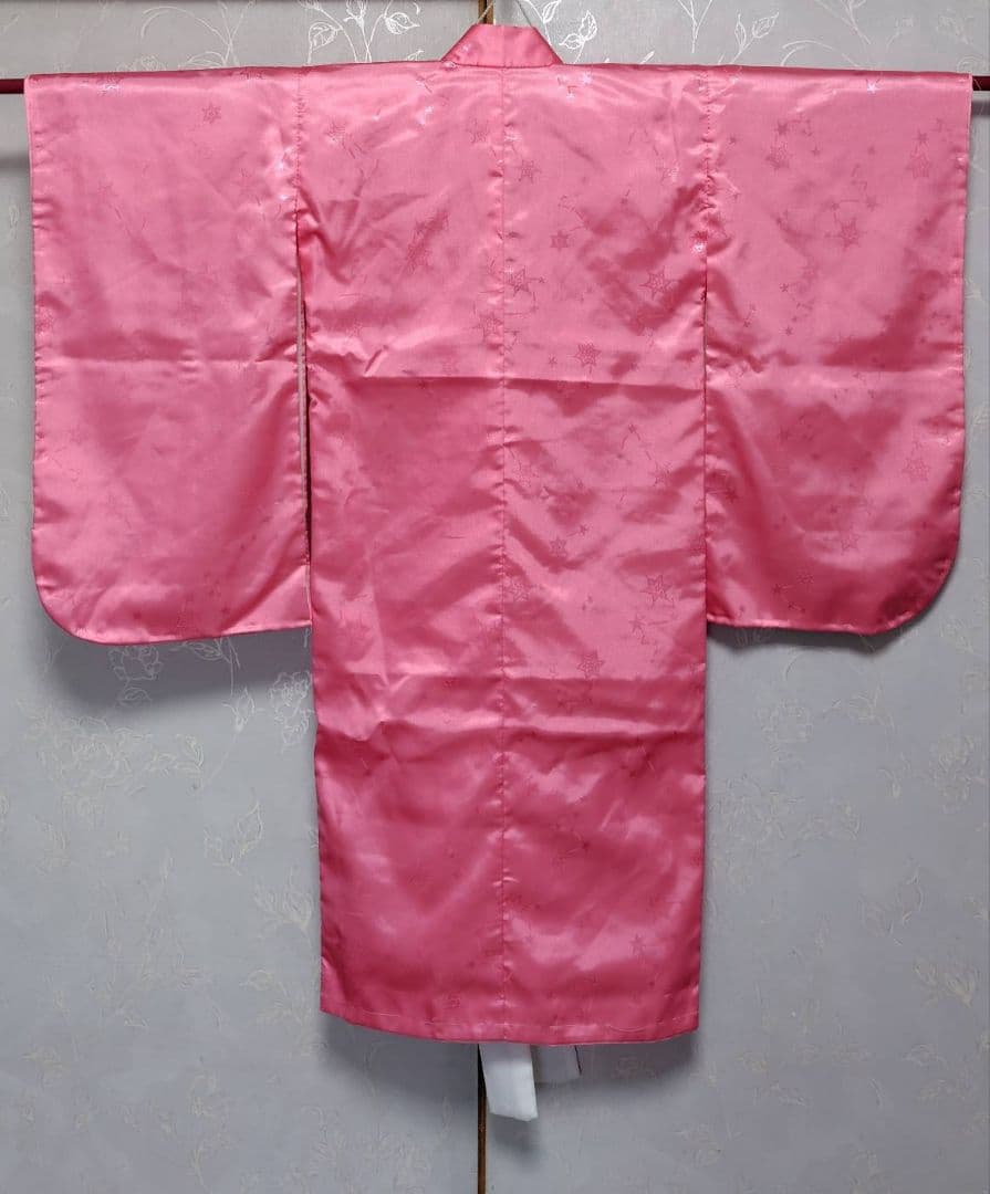RK536洗える子供着物着丈92センチ裄丈46センチ重ね襟付き綺麗美品3歳用