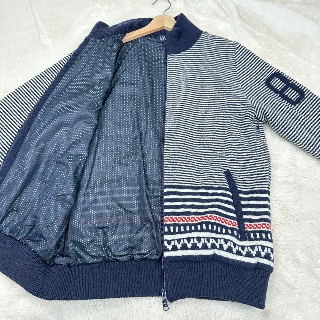 ✨美品✨パーリーゲイツ 蓄熱保温裏地付ニットブルゾン 89ロゴ 日本製 5 L