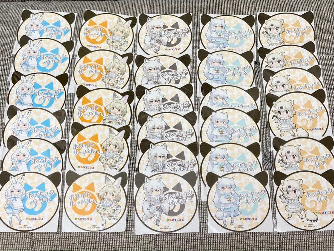 けものフレンズ　缶バッジ　ステッカー　キーホルダー　ダイカットコースター　大量