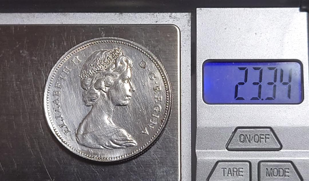 カナダ カヌーダラー銀貨　1966年