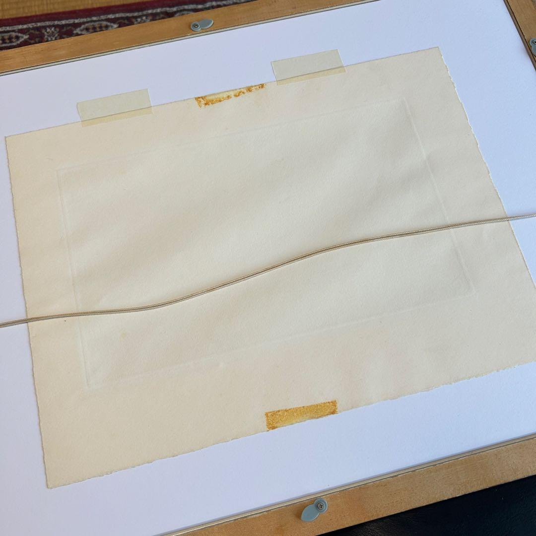 坂本好一 銅版画 メゾチント 寒い村　57/60 静かな冬景色の巨匠 逸品