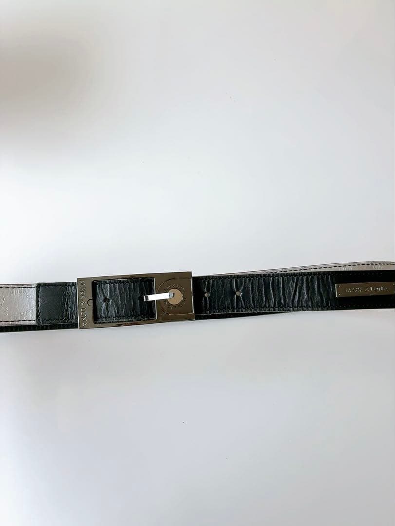 【hiro、訳あり】マークアンドロナ メンズベルト スカル シルバー