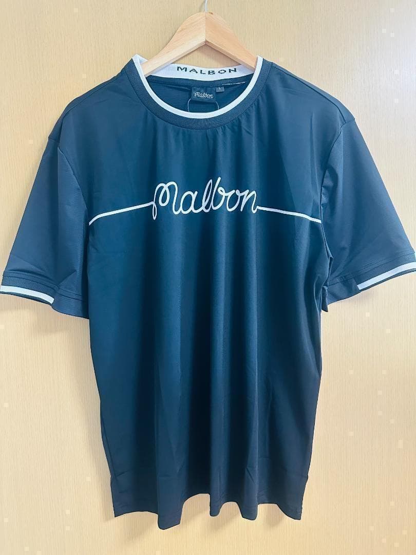マルボンゴルフ シャツ Malbon Golf メンズ半袖 黒色XL