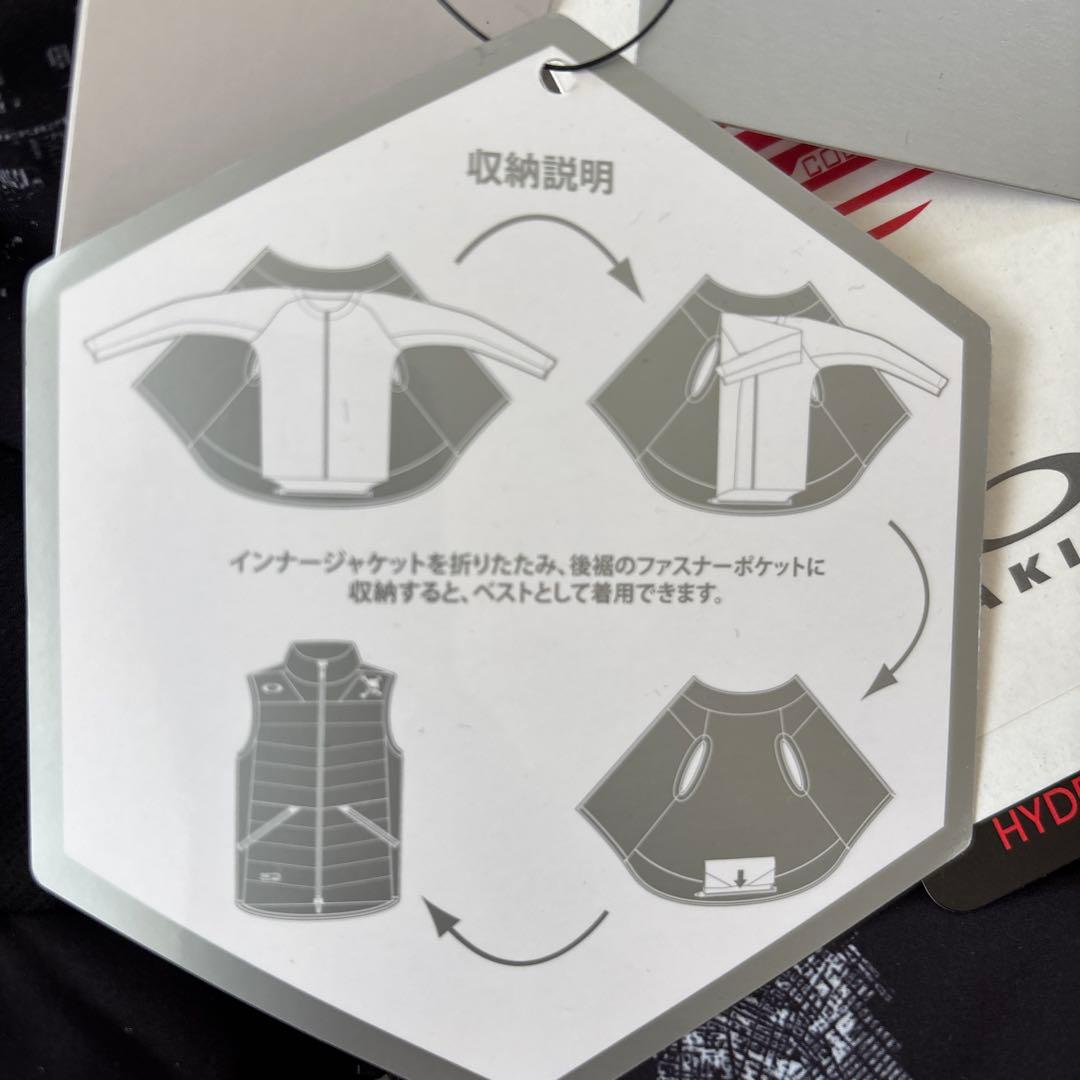 新品　オークリー　メンズ　アウター　ダウンベスト　ブラック　撥水　袖収納　L