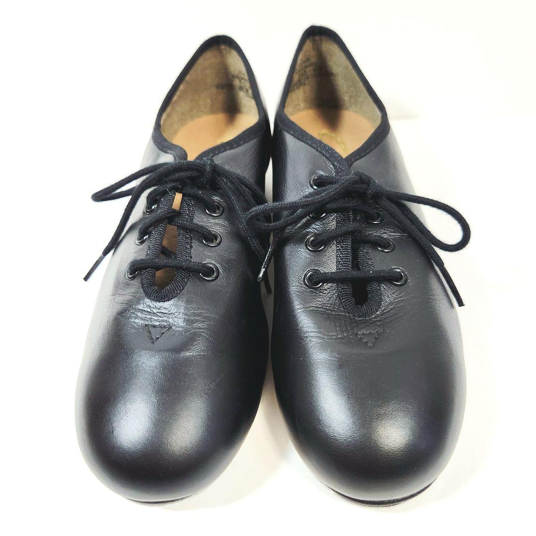 Capezio カペジオ レザー タップシューズ レースアップ 本革 黒 24