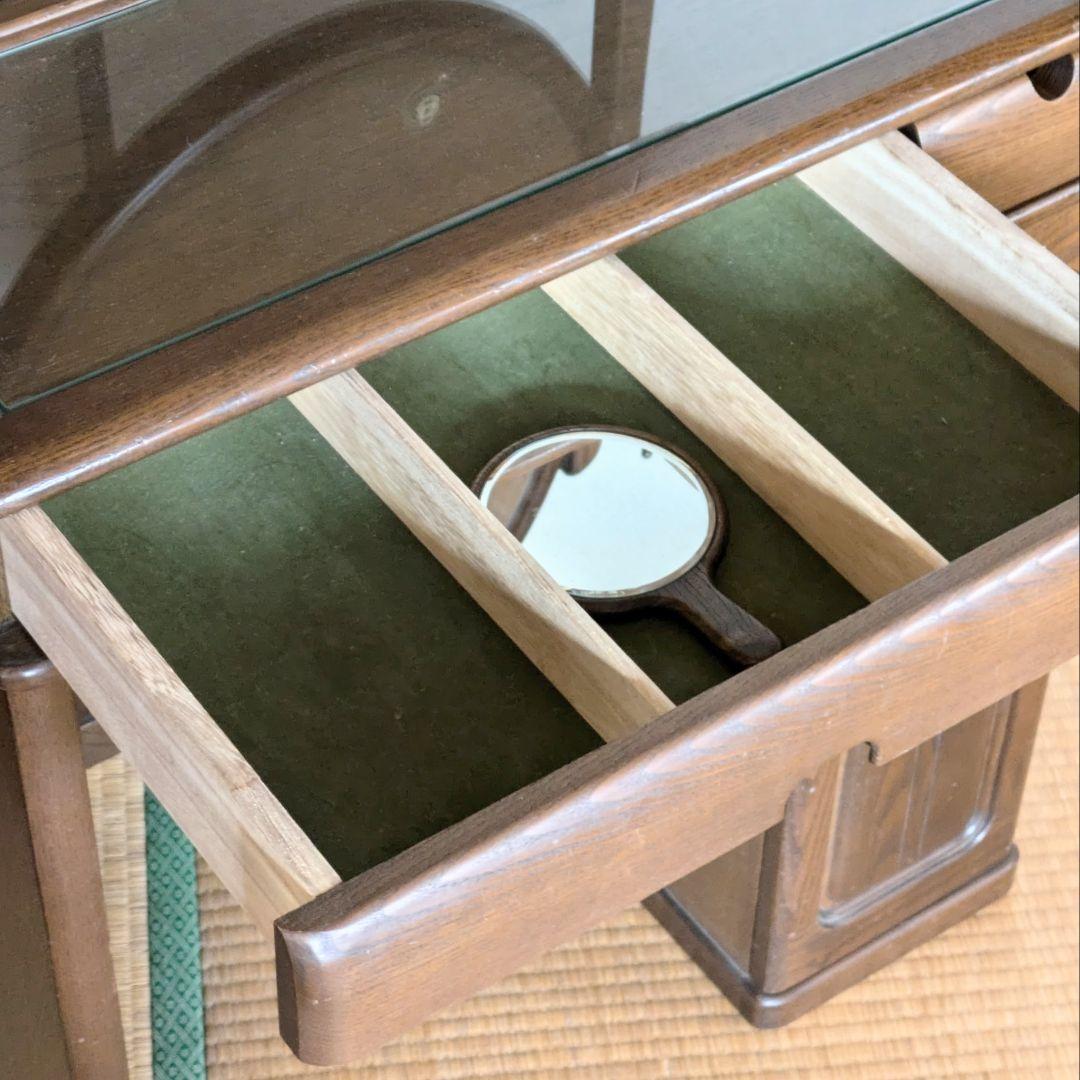 美品☆久和屋 ブローニュ ナラ無垢材 鏡台 ドレッサー ヴィンテージ 静岡県老舗