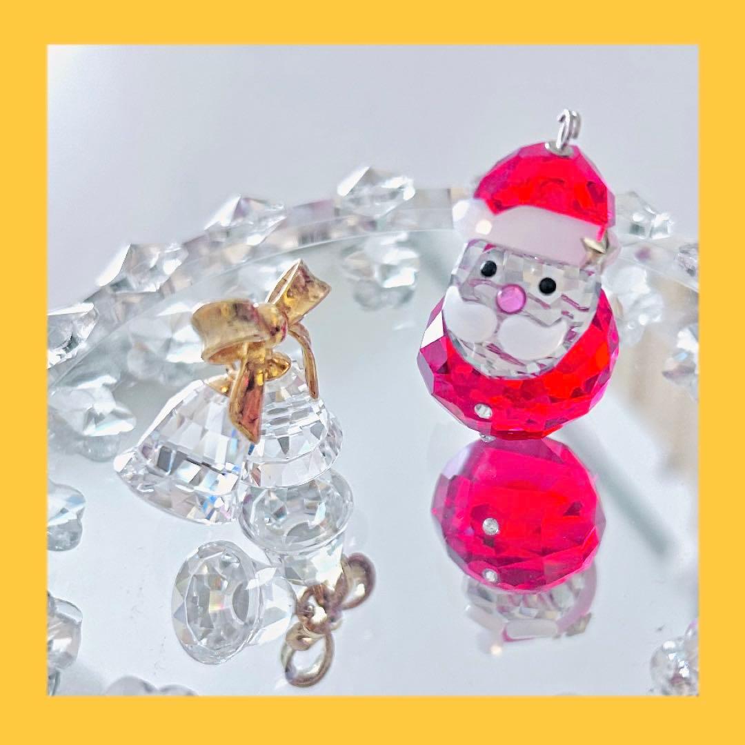 673【半額セール】星付帽子★ピンク鼻／廃盤ロッキングサンタ／SWAROVSKI