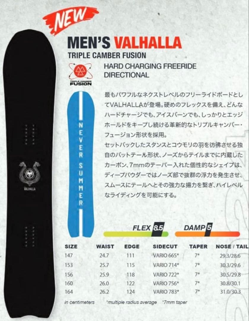never summer ネバーサマー VALHALLA ヴァルハラ 153cm