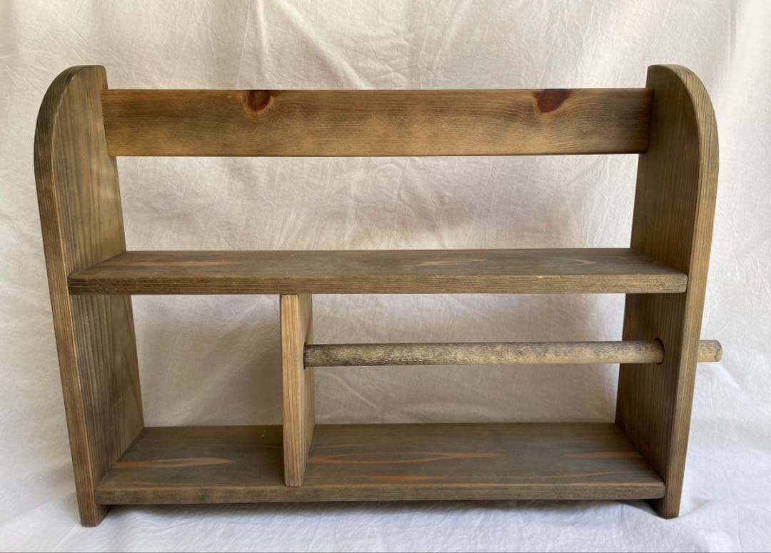 木製オープンシェルフ スパイスラックハンドメイド