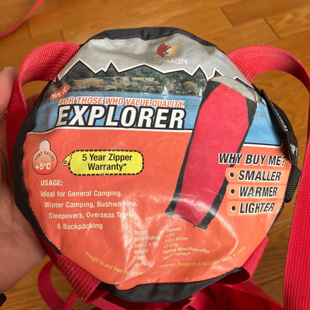 寝袋 2個セット 黒 赤 フルジッパー Roman Explorer