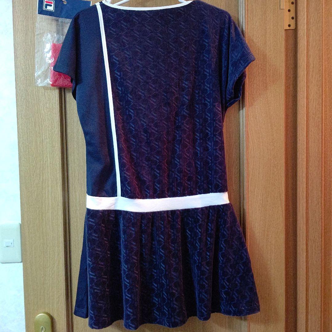 ⭐FILA⭐ テニスワンピ❤ＸＬ⭐ネイビーと ❤赤いリストバンド