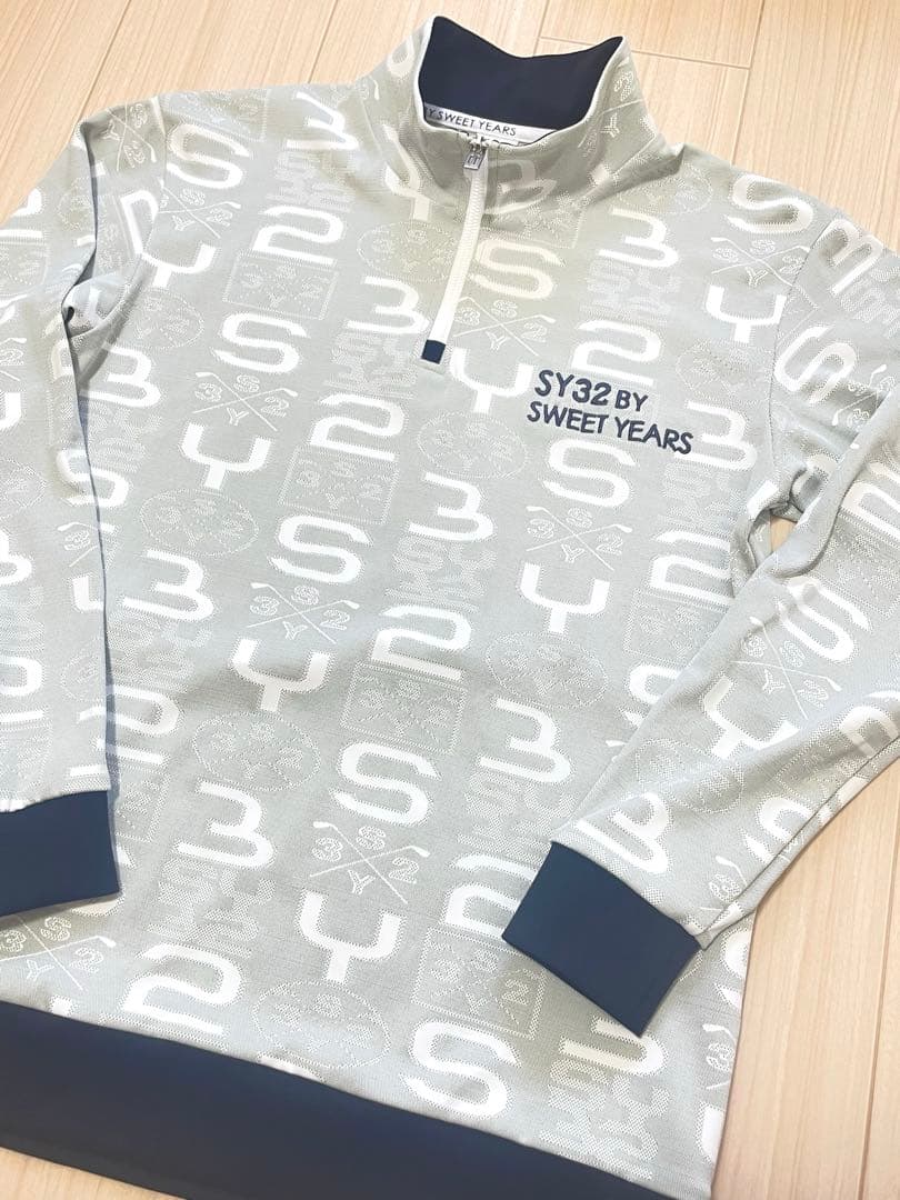 【定価2.3万】SY32 ゴルフ ジャガード ハーフジップ L 総柄