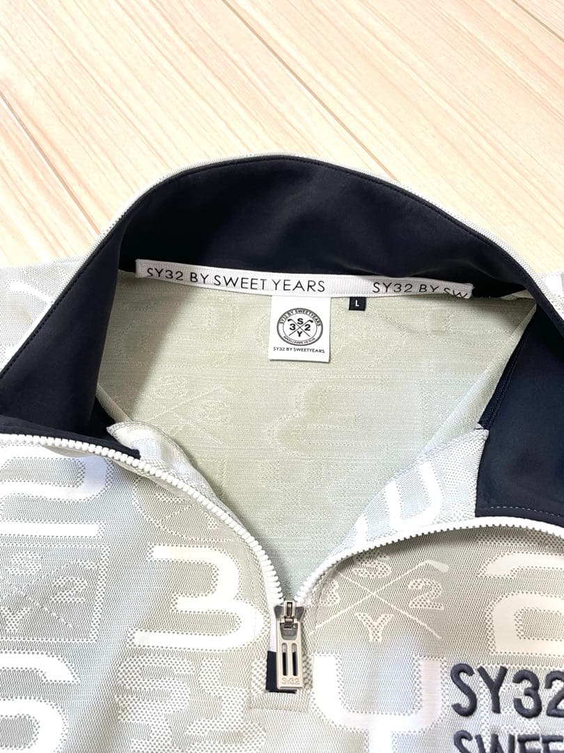 【定価2.3万】SY32 ゴルフ ジャガード ハーフジップ L 総柄