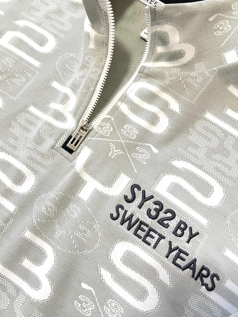 【定価2.3万】SY32 ゴルフ ジャガード ハーフジップ L 総柄