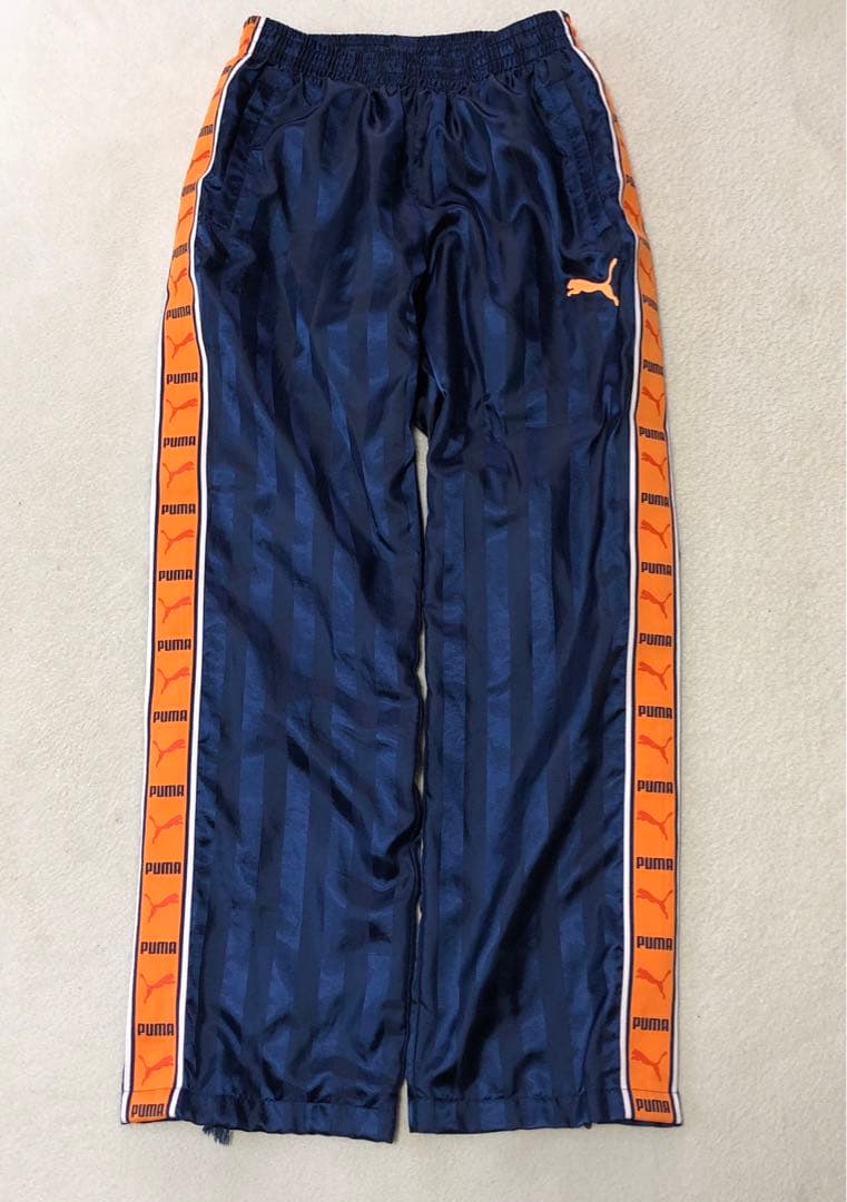 良品　y2k PUMA プーマ　プージャ　光沢ナイロンセットアップ　ネイビー　M