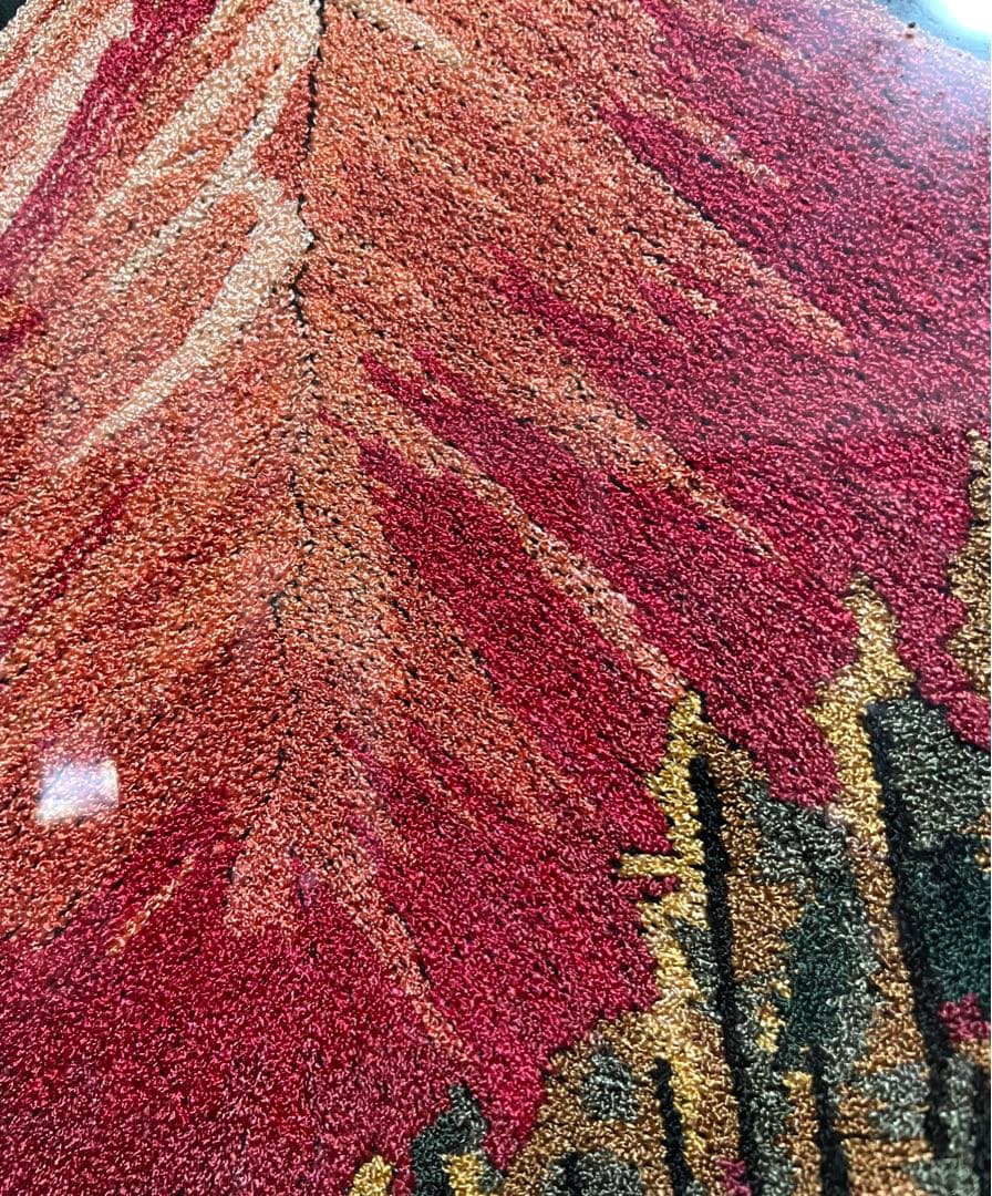 赤富士 富士山 刺繍絵 絵画 刺繍 文化刺繍 風景画 美術品 工芸品 額縁