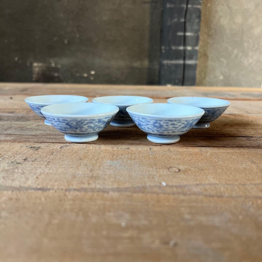 実家整理　古い煎茶碗五客