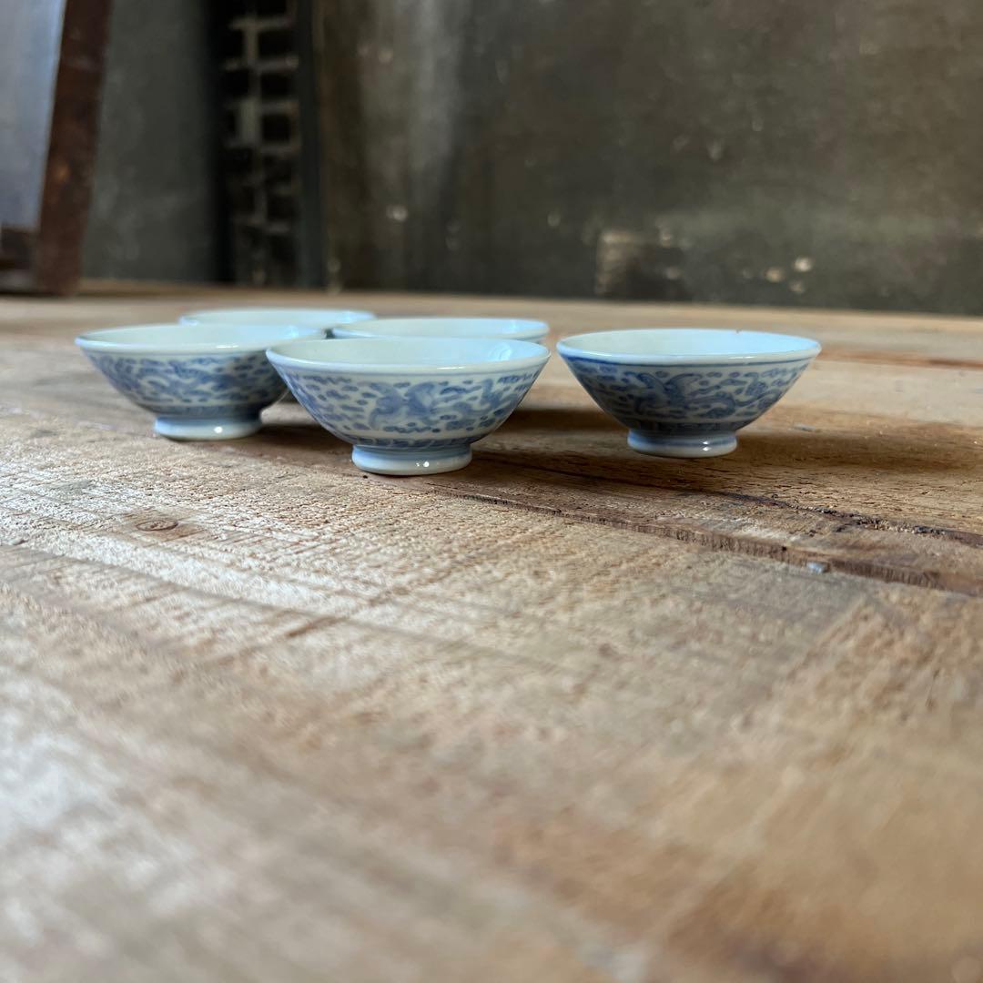実家整理　古い煎茶碗五客