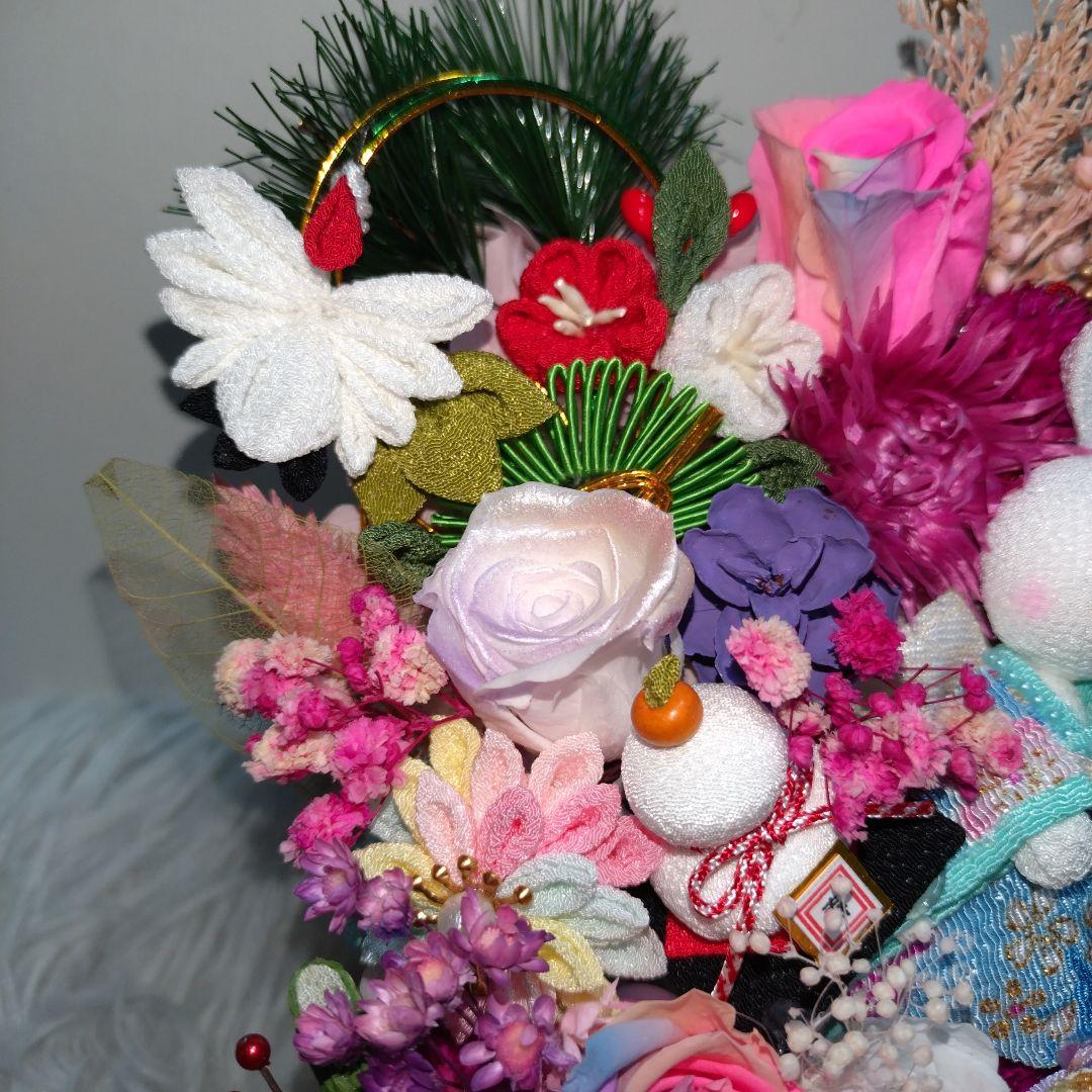 ご予約済✦2点セット✦謹賀新年＆くまちゃんのクリスマス…ブリザーブドアレンジ