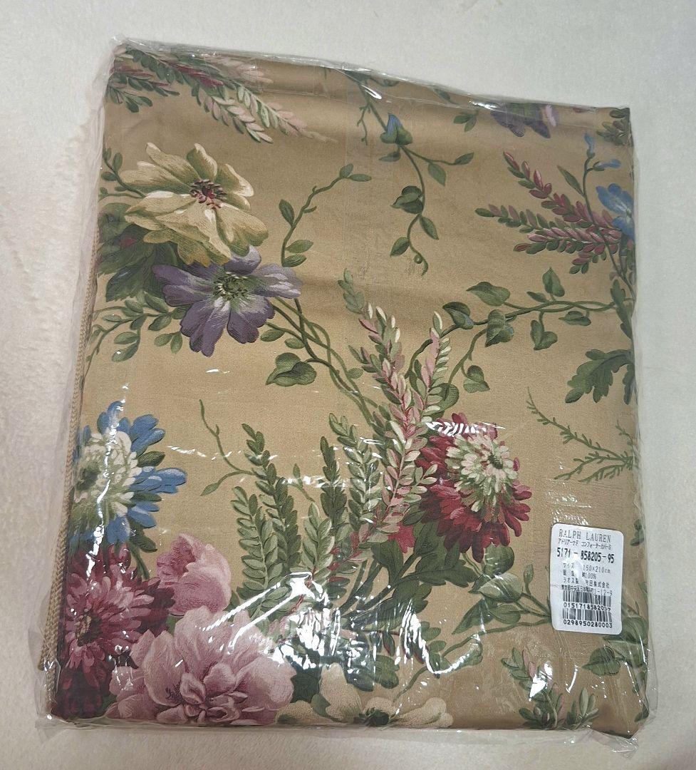 未使用　Ralph Lauren シングル掛け布団カバー　アドリアーナフラワー綿