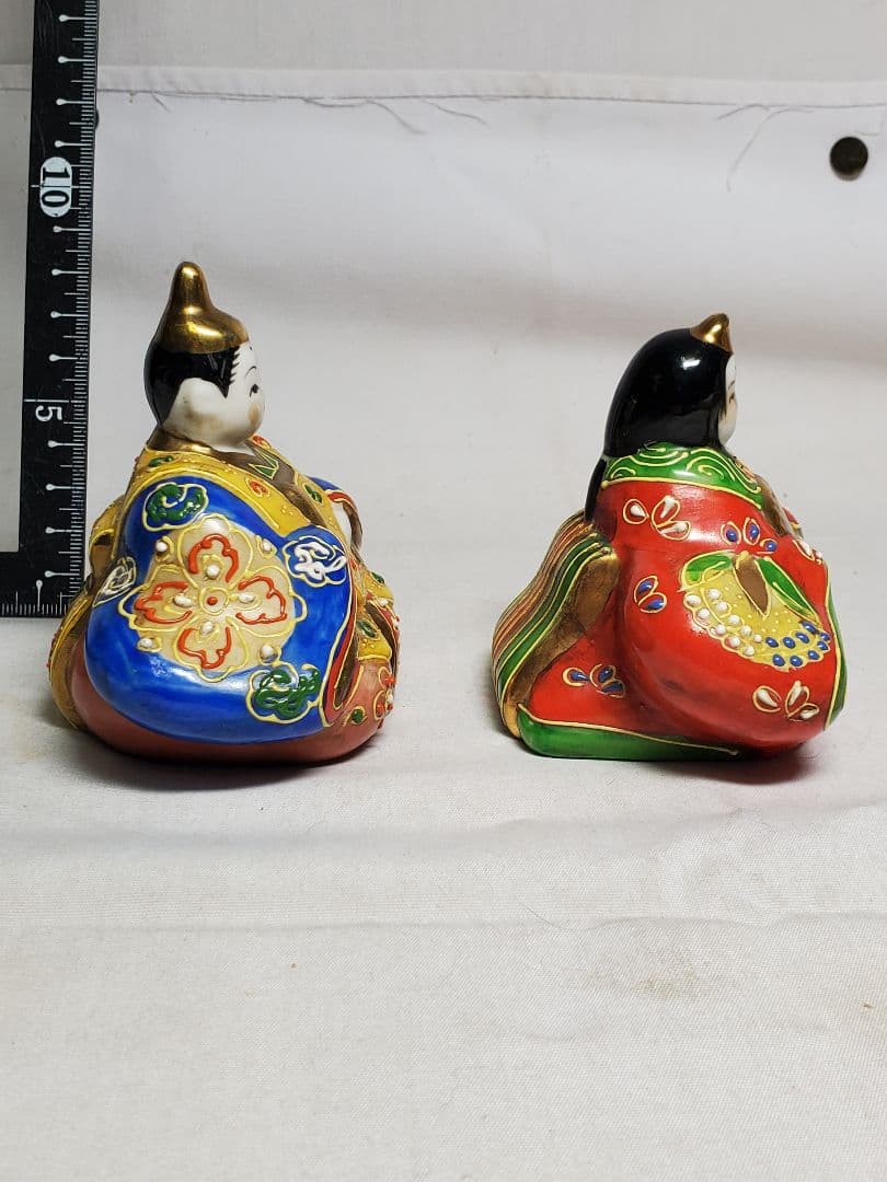 保管品　レトロ　お雛様　九谷焼　盛り上げ　高さ約9㎝　収集品　⑤