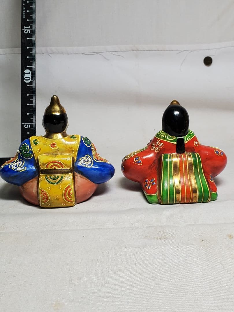 保管品　レトロ　お雛様　九谷焼　盛り上げ　高さ約9㎝　収集品　⑤