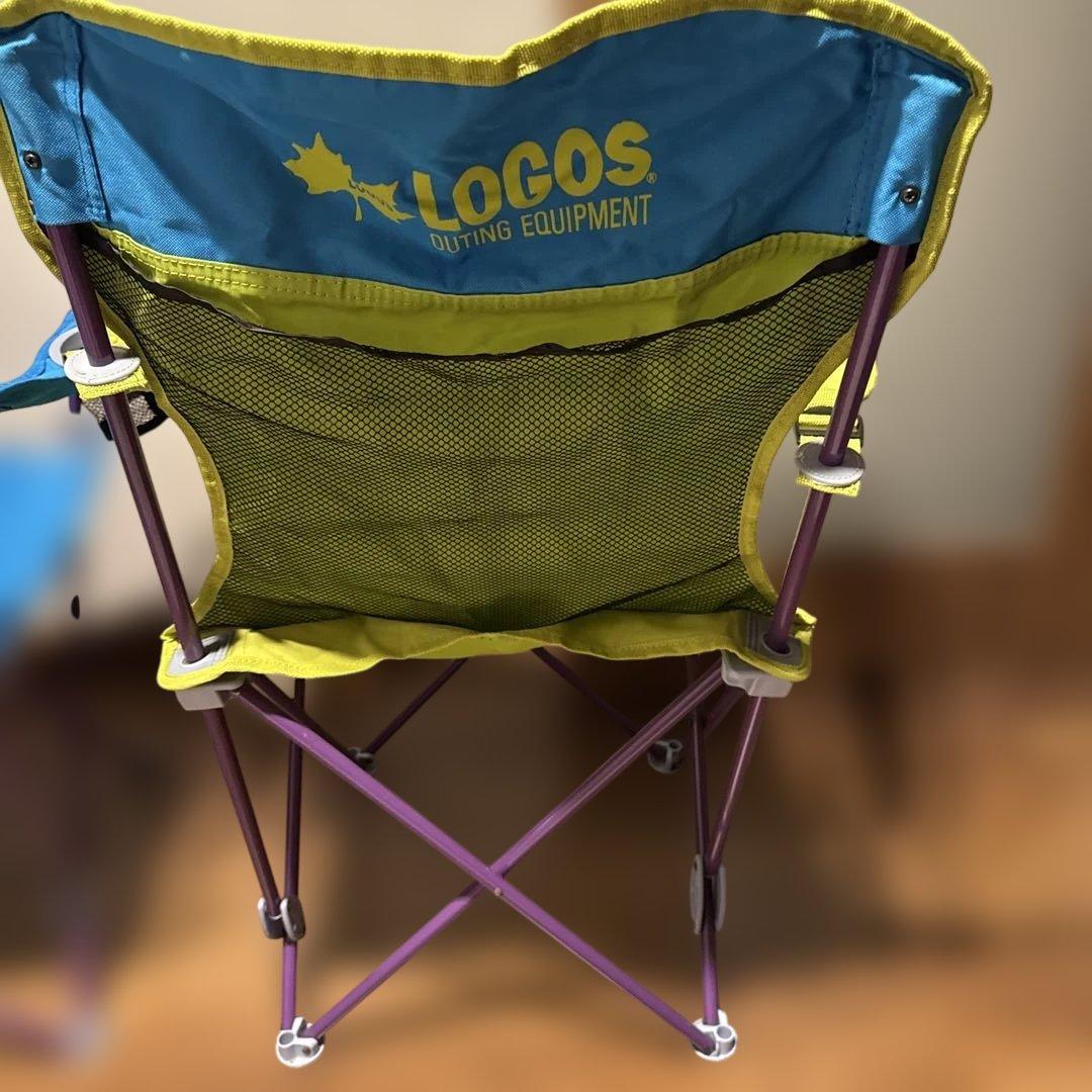 LOGOS アウトドアチェア 青と黄 2脚セット