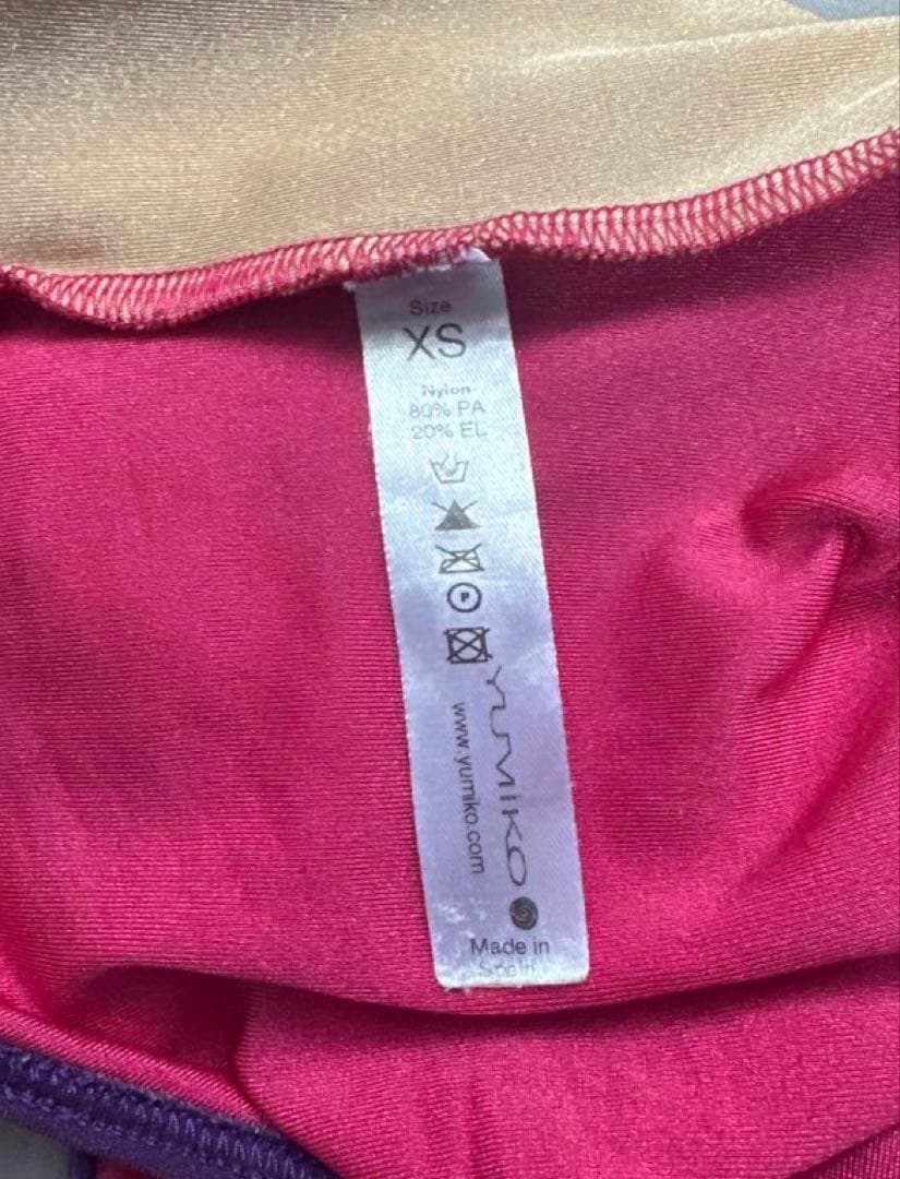 美品 Yumiko XS レオタード ユミコ ピンク×紫 150 160