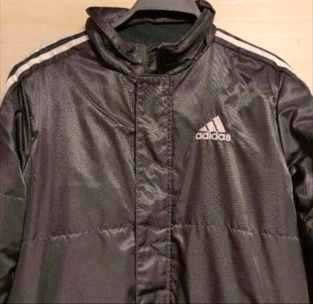 美品☆adidas ベンチコート 160 ロングコート アディダス 黒