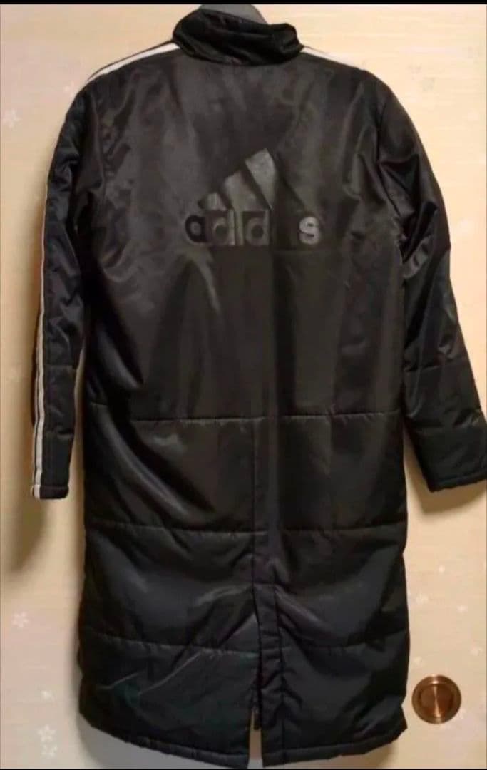 美品☆adidas ベンチコート 160 ロングコート アディダス 黒