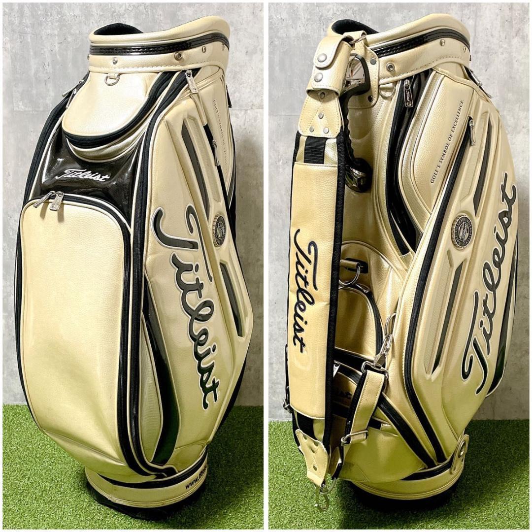 限定品 タイトリスト キャディバッグ 3点式 メダリオン エナメルゴールド